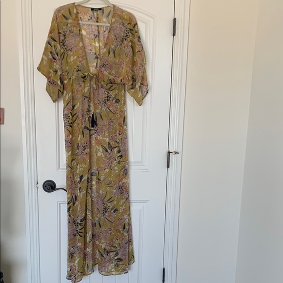 Aakaa Other - Aakaa Floral Swim Coverup in Yellow and Pink